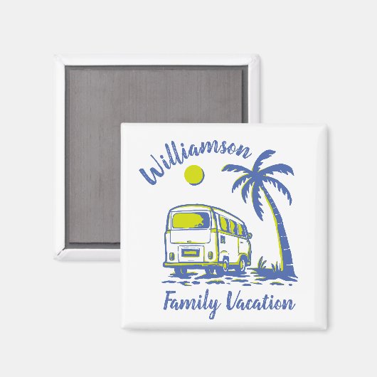 家族パーソナライズされた休暇 マグネット (正面/裏面)