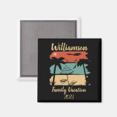 家族パーソナライズされた休暇 マグネット (正面/裏面)