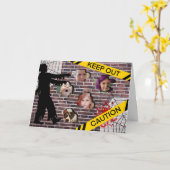 家族パーソナライズされた写真とハロウィンカード カード (黄色い花)