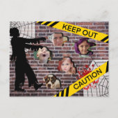 家族パーソナライズされた写真とハロウィンカード ポストカード (正面)