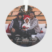 家族パーソナライズされた写真のクリスマス オーナメント (裏面)