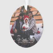 家族パーソナライズされた写真のクリスマス オーナメント (正面)