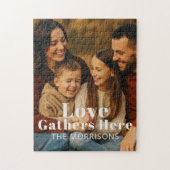 家族パーソナライズされた写真の愛がここに集まる ジグソーパズル (縦)