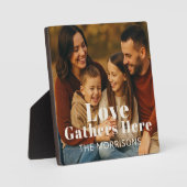 家族パーソナライズされた写真の愛がここに集まる フォトプラーク (正面)