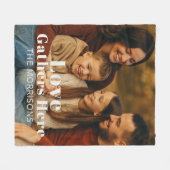 家族パーソナライズされた写真の愛がここに集まる フリースブランケット (正面(横))