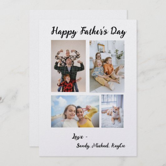 家族パーソナライズされた写真の父の日札 招待状 (正面/裏面)