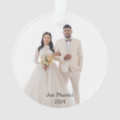 家族パーソナライズされた写真オーナメント、クリスマスギ オーナメント (正面)