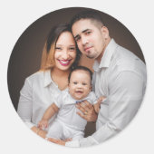 家族パーソナライズされた写真カスタム ラウンドシール (正面)
