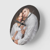 家族パーソナライズされた写真カスタム ラウンド壁時計 (傾斜)