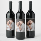 家族パーソナライズされた写真カスタム ワインラベル (ボトル)