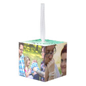 家族パーソナライズされた写真キューブクリスマス キューブオーナメント (裏面アングル)