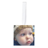 家族パーソナライズされた写真キューブクリスマス キューブオーナメント (正面)