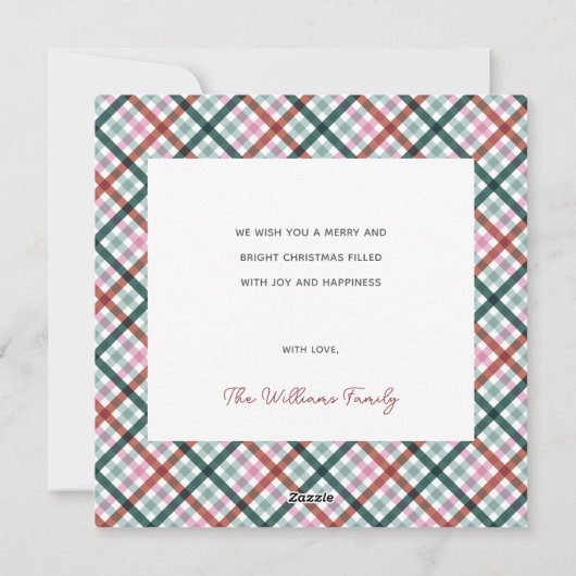 家族パーソナライズされた写真クリスマスカード シーズンカード (裏面)