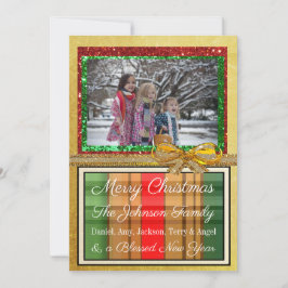 家族パーソナライズされた写真クリスマスカード シーズンカード