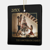 家族パーソナライズされた写真クリスマスツリー セラミックオーナメント (左)