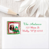 家族パーソナライズされた写真クリスマス住所 シール (インサイチュ)