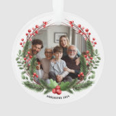 家族パーソナライズされた写真クリスマス飾り オーナメント (裏面)