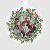 家族パーソナライズされた写真クリスマス飾り オーナメント (正面)