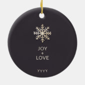 家族パーソナライズされた写真クリスマス飾り セラミックオーナメント (裏面)