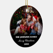 家族パーソナライズされた写真クリスマス飾り セラミックオーナメント (右)