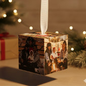 家族パーソナライズされた写真クリスマス キューブオーナメント
