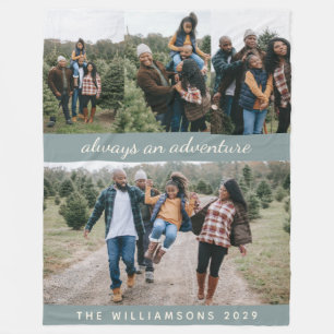 家族パーソナライズされた写真コラージアドベンチャー引用文 フリースブランケット