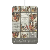 家族パーソナライズされた写真コラージモノグラム引用文 カーエアーフレッシュナー (正面)