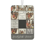 家族パーソナライズされた写真コラージモノグラム引用文 カーエアーフレッシュナー (裏面)