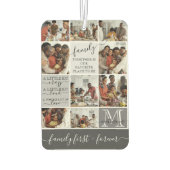 家族パーソナライズされた写真コラージモノグラム引用文 カーエアーフレッシュナー (裏面)