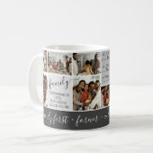 家族パーソナライズされた写真コラージモノグラム引用文 コーヒーマグカップ (正面左)