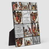 家族パーソナライズされた写真コラージモノグラム引用文 フォトプラーク (側面)