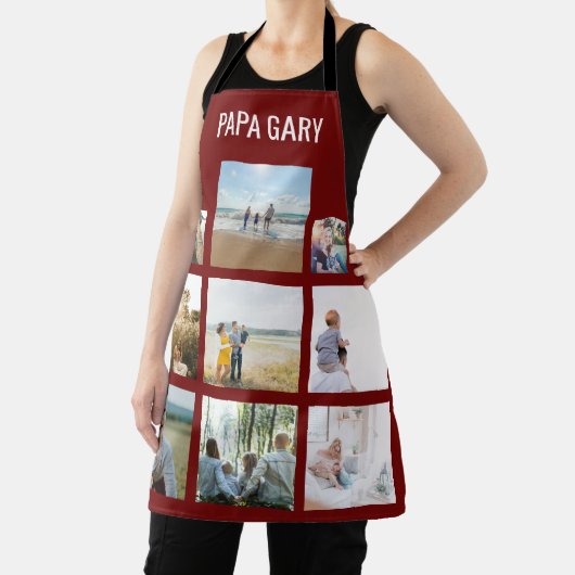家族パーソナライズされた写真コラージュのクリスマス エプロン (インサイチュ)