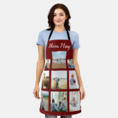 家族パーソナライズされた写真コラージュのクリスマス エプロン (着用した状態)