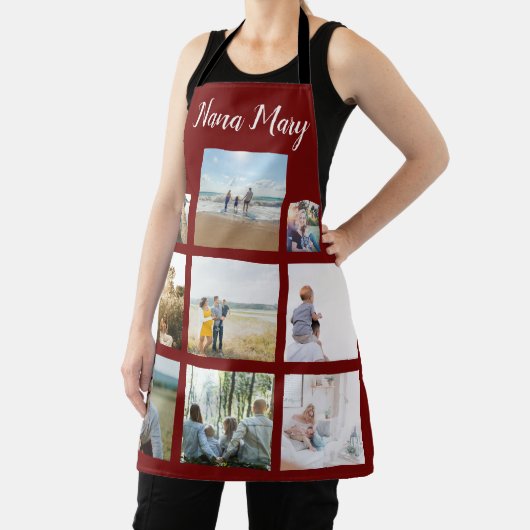 家族パーソナライズされた写真コラージュのクリスマス エプロン (インサイチュ)