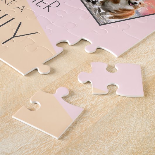 家族パーソナライズされた写真コラージュエレガントモダン ジグソーパズル (側面)