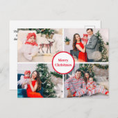 家族パーソナライズされた写真コラージュメリークリスマス ポストカード (正面/裏面)