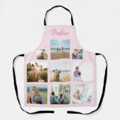 家族パーソナライズされた写真コラージュ名エプロン エプロン (正面)
