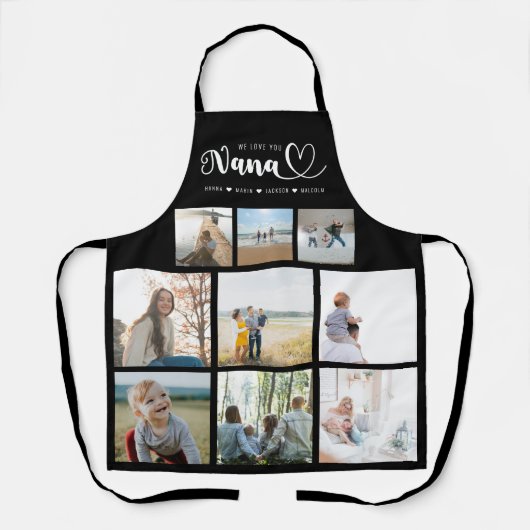 家族パーソナライズされた写真コラージュ愛するナナ エプロン (正面)