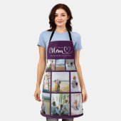家族パーソナライズされた写真コラージュ愛するママ エプロン (着用した状態)