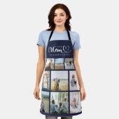 家族パーソナライズされた写真コラージュ愛するママ エプロン (着用した状態)
