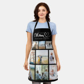 家族パーソナライズされた写真コラージュ愛するママ エプロン (着用した状態)
