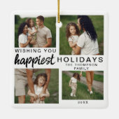 家族パーソナライズされた写真コラージュ2024 セラミックオーナメント (裏面)