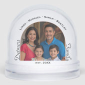 家族パーソナライズされた写真スノーグローブ (正面)
