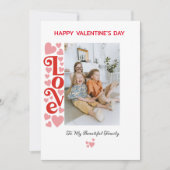 家族パーソナライズされた写真バレンタインデーのカード シーズンカード (正面)