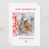 家族パーソナライズされた写真バレンタインデーのカード シーズンカード (正面/裏面)