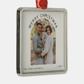 家族パーソナライズされた写真メリークリスマス2024 メタルオーナメント (右)