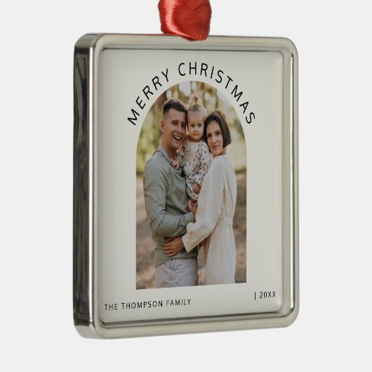 家族パーソナライズされた写真メリークリスマス2024 メタルオーナメント (右)