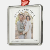 家族パーソナライズされた写真メリークリスマス2024 メタルオーナメント (左)
