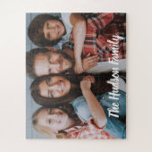 家族パーソナライズされた写真モノグラム名 ジグソーパズル (縦)