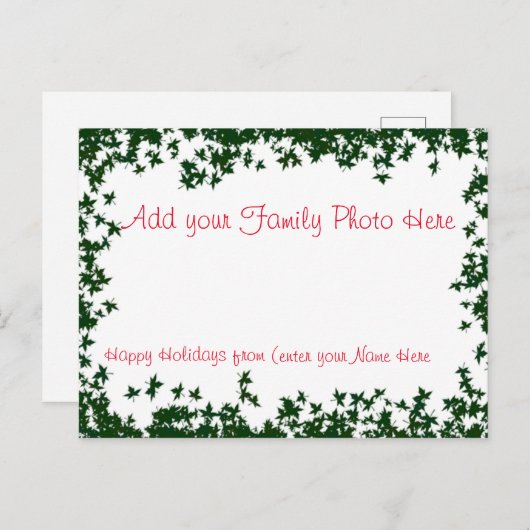 家族パーソナライズされた写真付きのはがき ポストカード (正面/裏面)